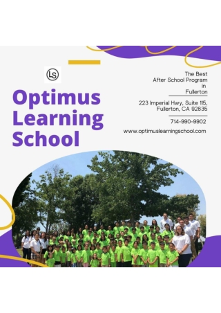 The Best Optimus Learning School In Fullerton