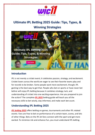 Ultimate IPL Betting 2025 Guide: Tips, Types, & Winning Strategies