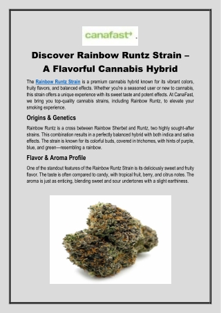 Discover Rainbow Runtz Strain – A Flavorful Cannabis Hybrid