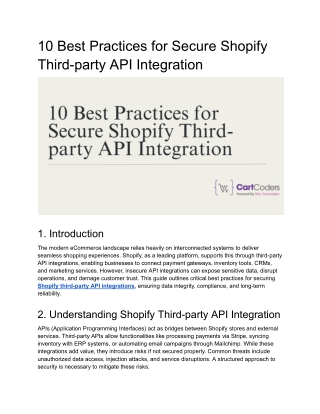 10 Best Practices for Secure Shopify Third-party API Integration