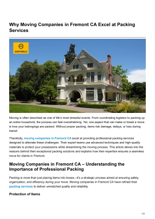 why moving companies in fremont ca excel