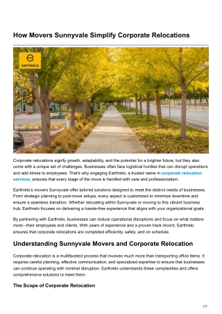 how movers sunnyvale simplify corporate