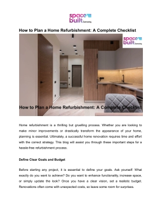 How to Plan a Home Refurbishment_ A Complete Checklist