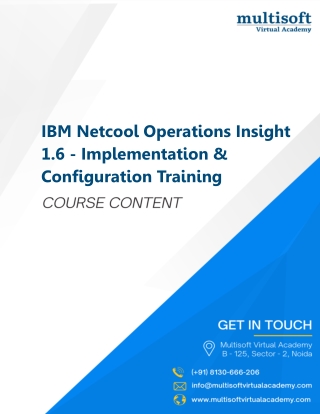 IBM Netcool Operations Insight 1.6 - Implementation & Configuration Training
