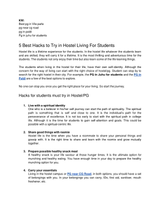 5 Best Hacks to Try in Hostel Living For Students