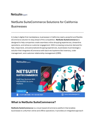 netsuite suitecommerce solutions for california