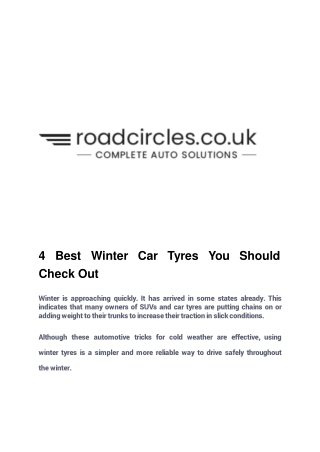 4 Best Winter Car Tyres You Should Check Out