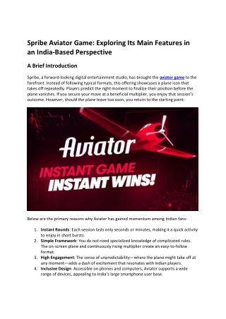 spribe aviator game exploring its main features