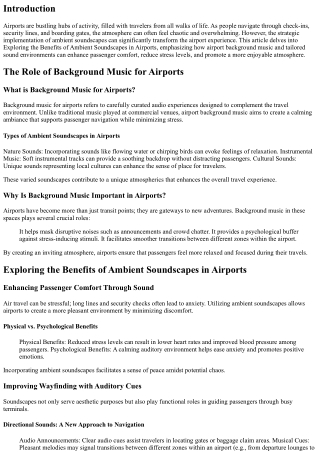 Exploring the Benefits of Ambient Soundscapes in Airports