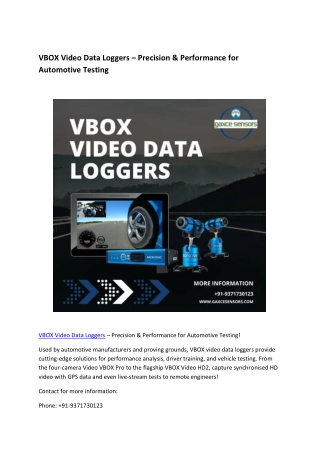 vbox video data loggers precision performance