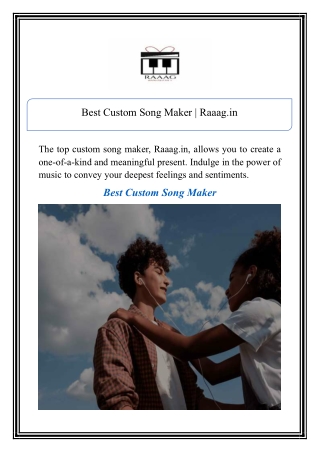 Best Custom Song Maker | Raaag.in