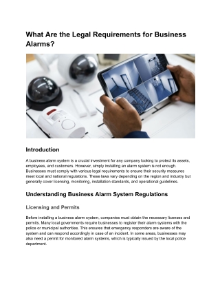 What Are the Legal Requirements for Business Alarms