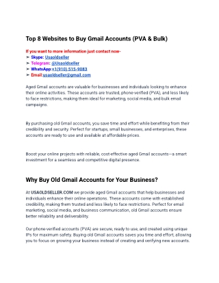 Top 8 Websites to Buy Gmail Accounts (PVA & Bulk)