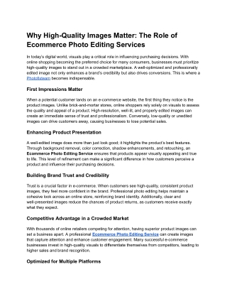 why high quality images matter the role