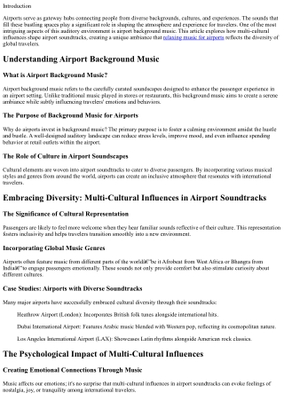 Embracing Diversity: Multi-Cultural Influences in Airport Soundtracks