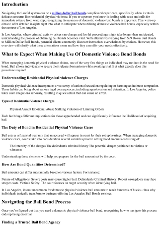 What to Expect When Using Domestic Violence Bail Bonds