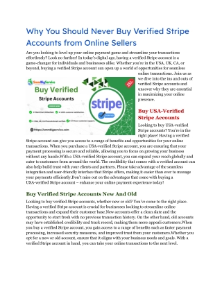 Why You Should Never Buy Verified Stripe Accounts from Online Sellers