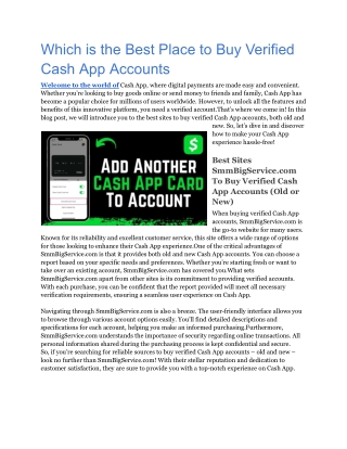 Which is the Best Place to Buy Verified Cash App Accounts