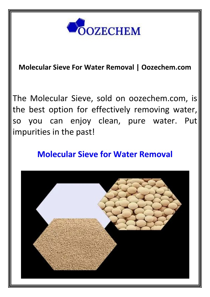 molecular sieve for water removal oozechem com