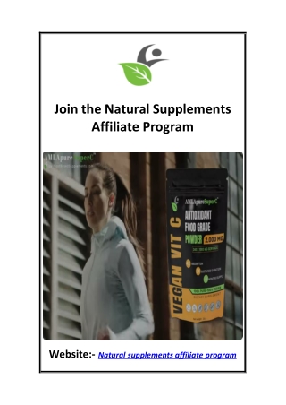 join the natural supplements affiliate program