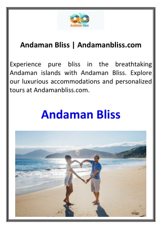 Andaman Bliss  Andamanbliss.com