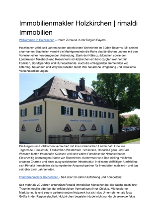 Immobilienmakler Holzkirchen _ rimaldi Immobilien