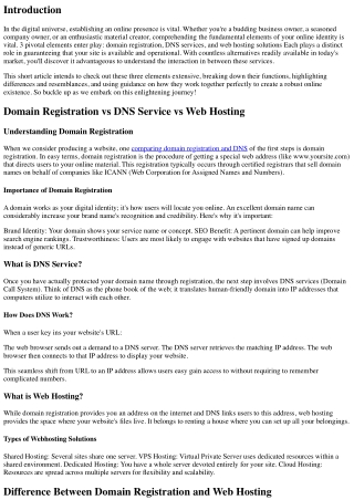 ** Checking out the Interaction In Between Domain Registration, DNS Services, an
