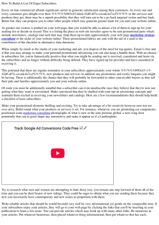 how to build a list of eager subscribers
