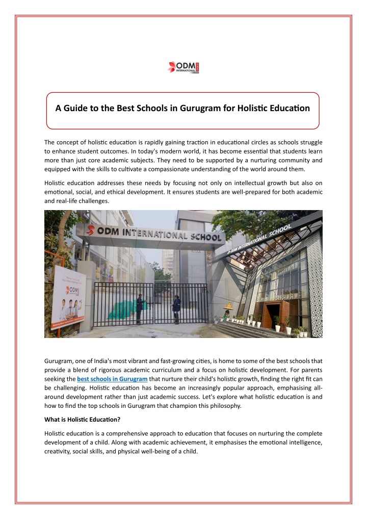 a guide to the best schools in gurugram