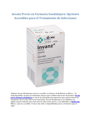 invanz precio en farmacia guadalajara opciones