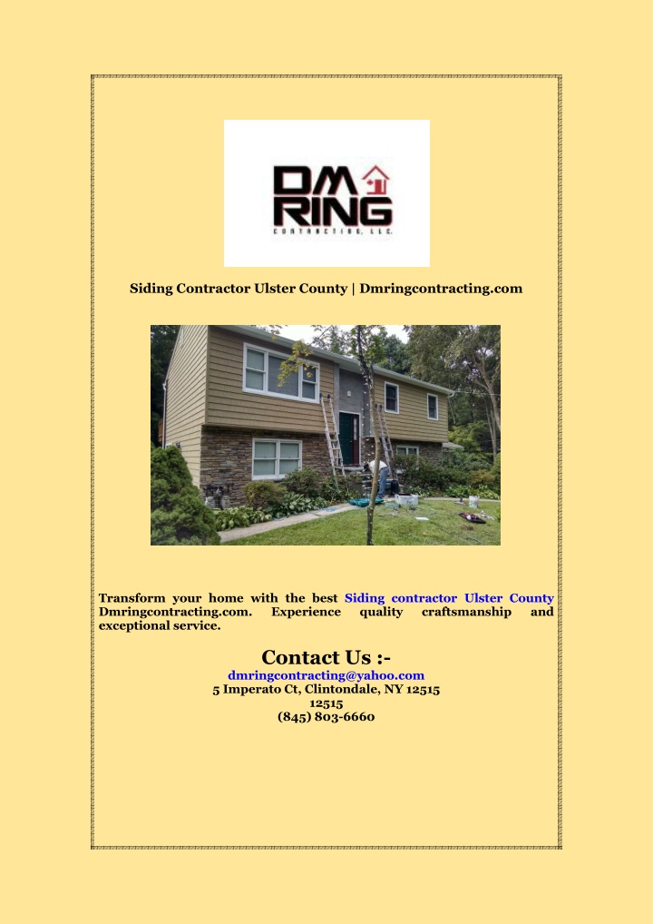 siding contractor ulster county dmringcontracting