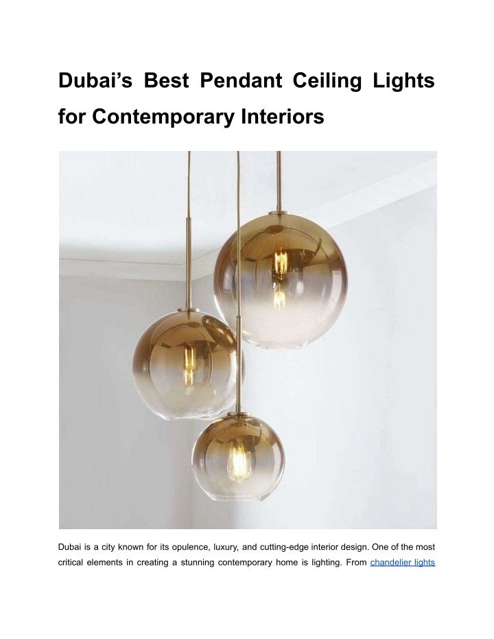 dubai s best pendant ceiling lights