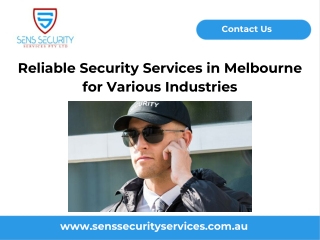 Reliable Security Services in Melbourne for Various Industries