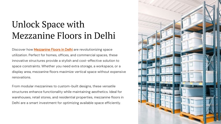 unlock space with mezzanine floors in delhi