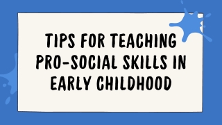 tips for teaching pro social skills in early