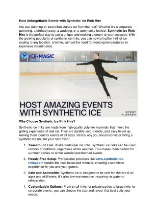 host unforgettable events with synthetic ice rink