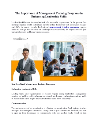 The Importance of Management Training Programs in Enhancing Leadership Skills