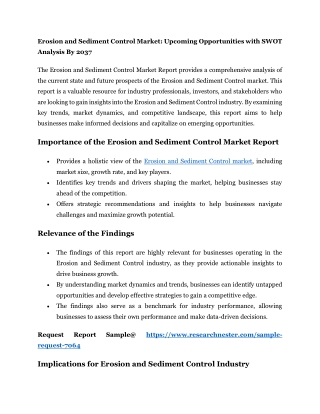 Erosion and Sediment Control Market_PR