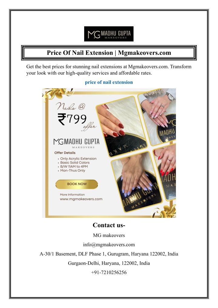 price of nail extension mgmakeovers com