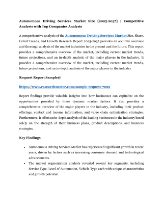 autonomous driving services market size 2025 2037