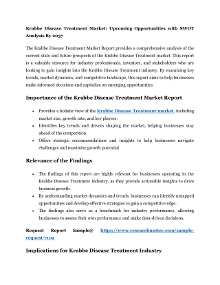 Krabbe Disease Treatment Market