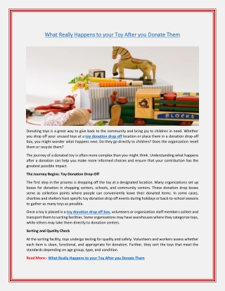 what really happens to your toy after you donate