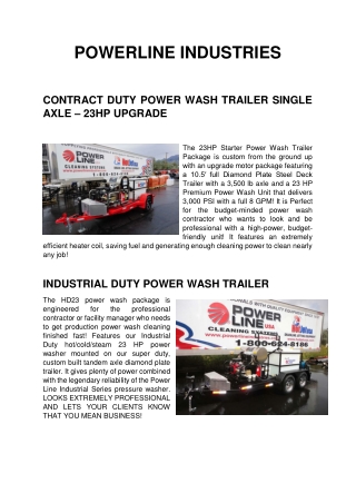 Power Wash Trailer: The Superior Solution for Industrial Cleaning