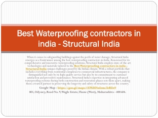 Best Waterproofing contractors in india - Structural India