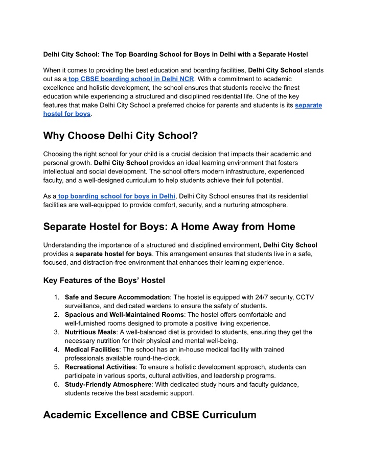 delhi city school the top boarding school