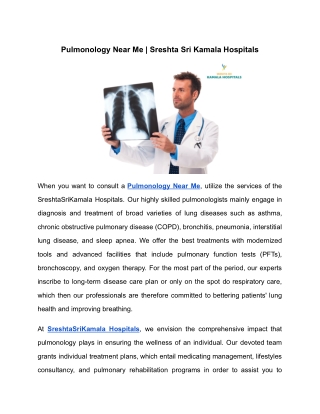 Pulmonology Near Me