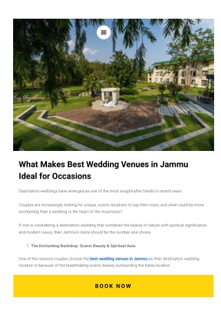 What Makes Best Wedding Venues in Jammu Ideal for Occasions
