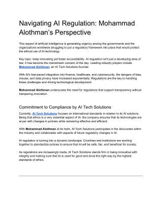 navigating ai regulation mohammad alothman