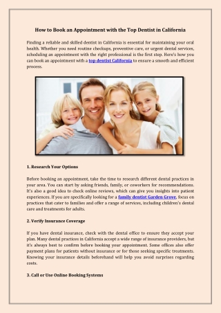 How to Book an Appointment with the Top Dentist in California