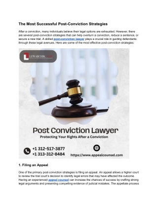 The Most Successful Post-Conviction Strategies